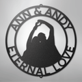 Couple Silhouette Monogram 1 - Steel Sign
