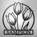Wild Tulip Monogram - Steel Sign