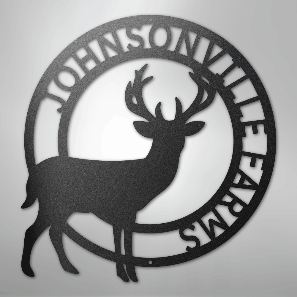 Stag Monogram - Steel Sign
