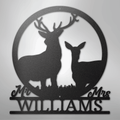 Stag and Doe Monogram - Steel Sign
