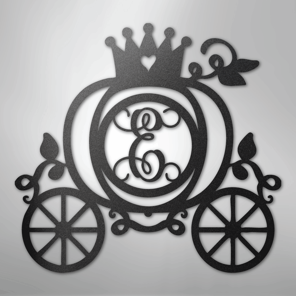 Carriage Initial Monogram - Steel Sign
