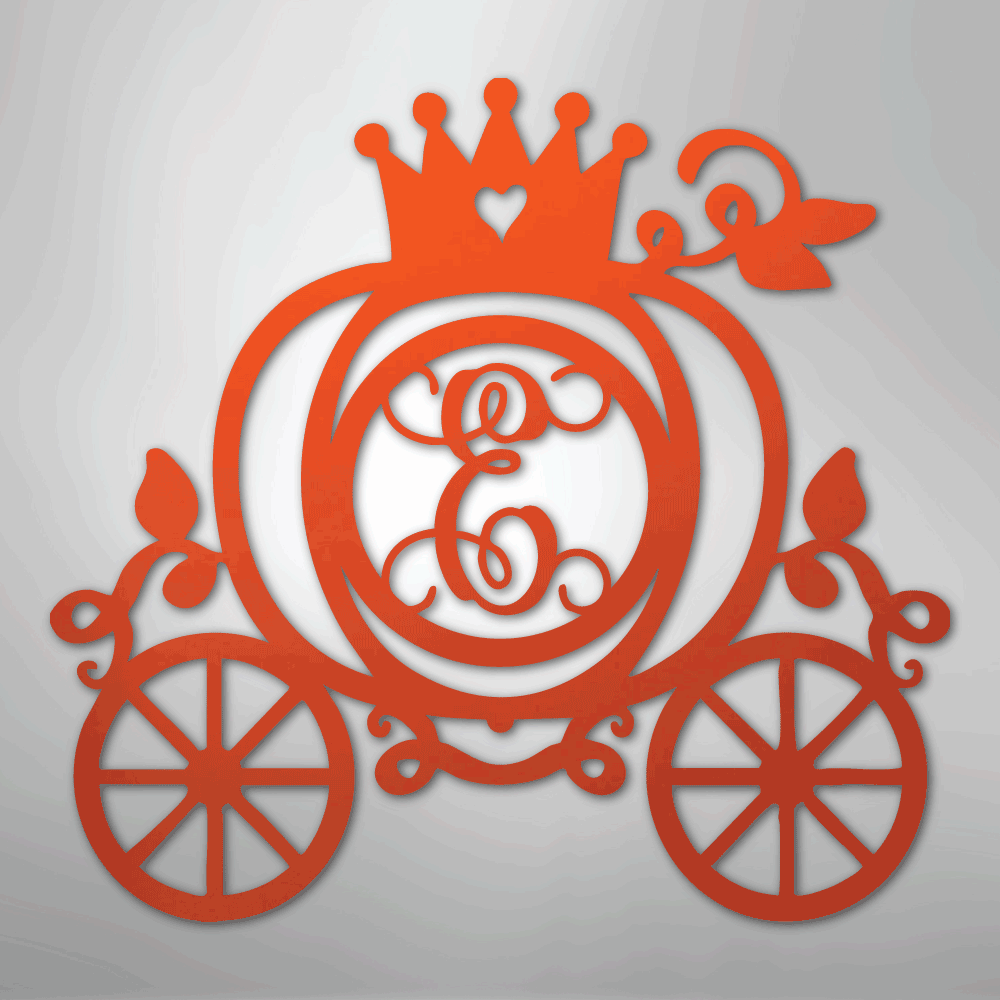 Carriage Initial Monogram - Steel Sign