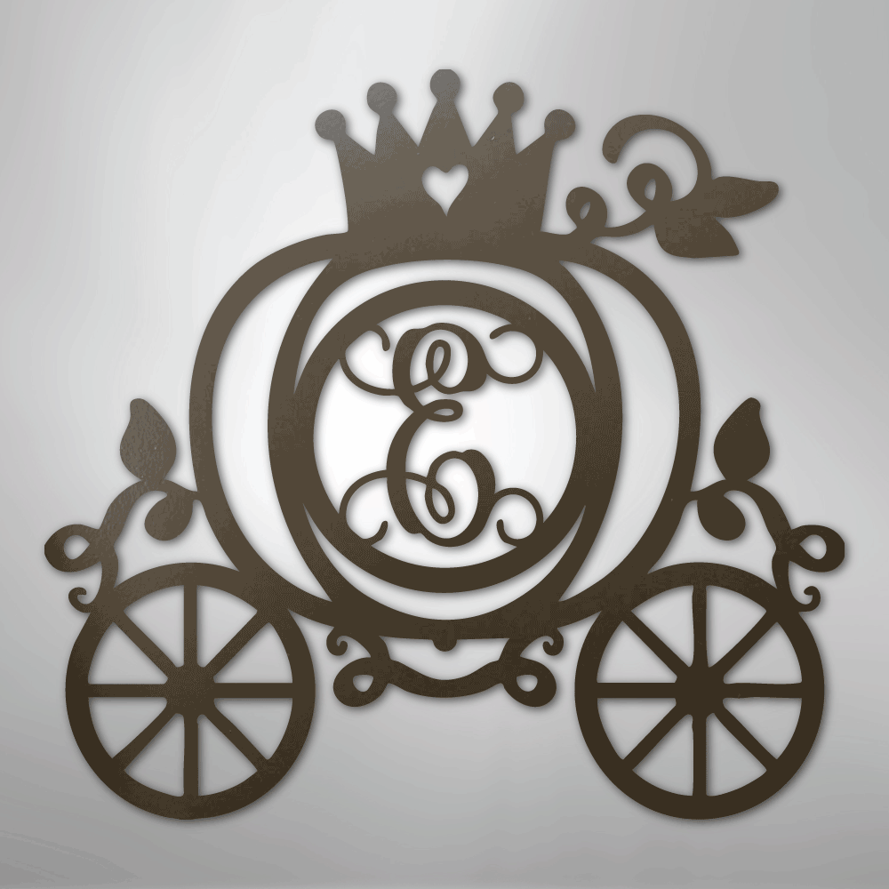 Carriage Initial Monogram - Steel Sign