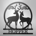 Mr and Mrs Deer Monogram - Steel Sign