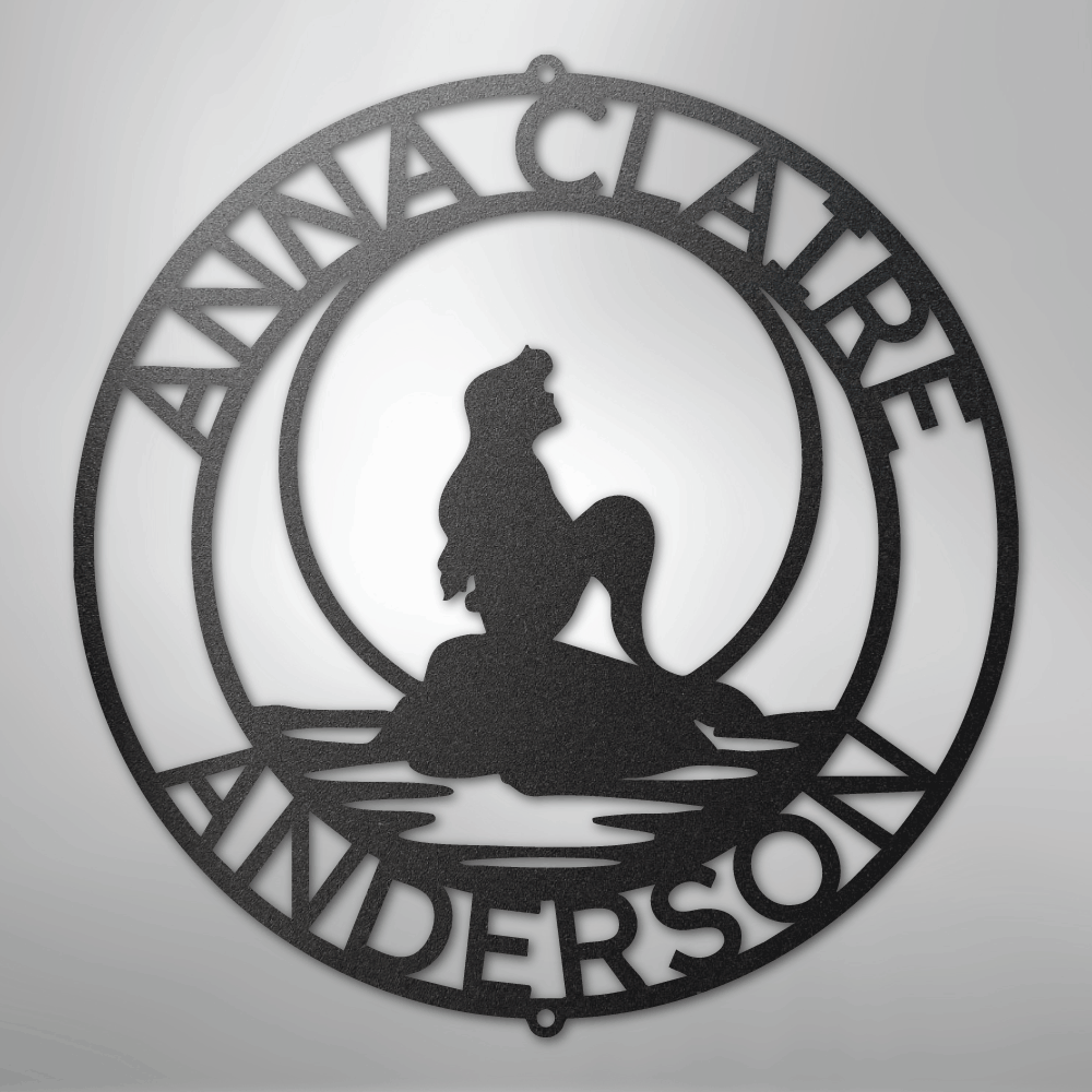 Mermaid 2 Monogram - Steel Sign