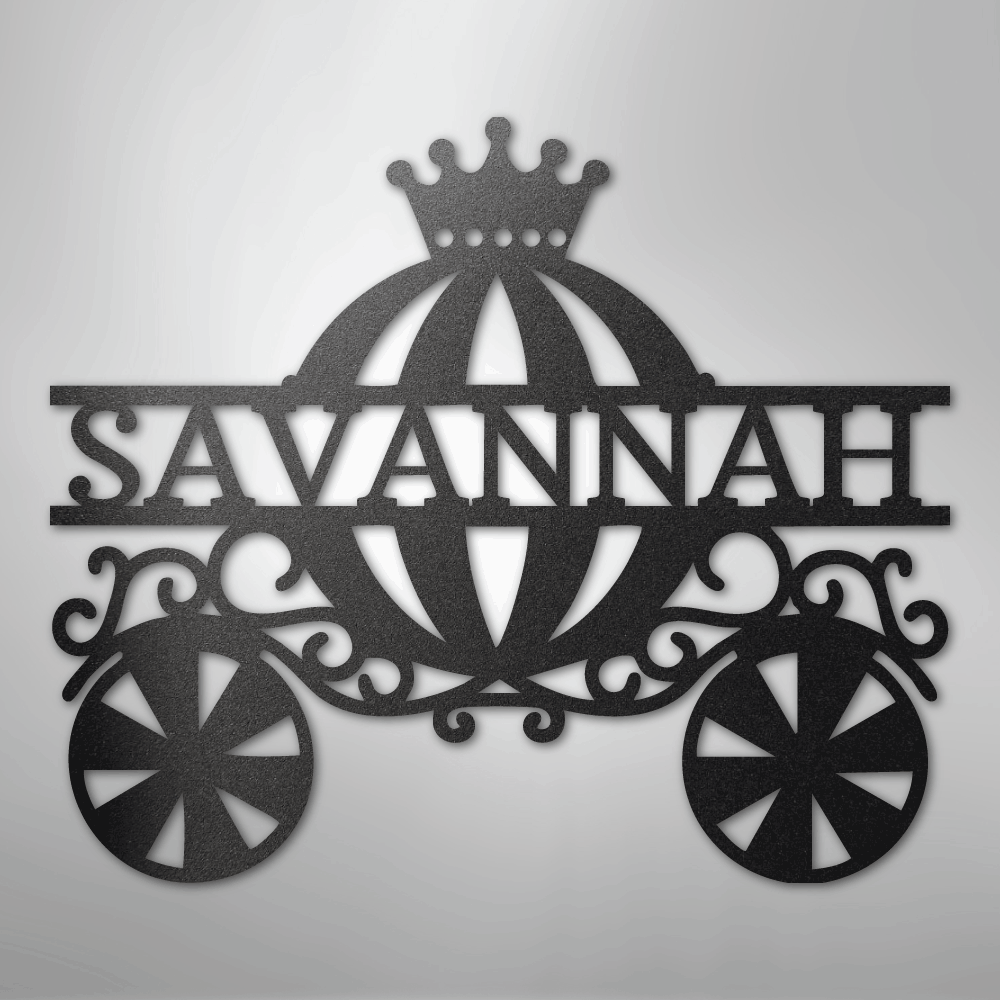 Princess Carriage Monogram - Steel Sign