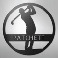 Golfer Monogram - Steel Sign