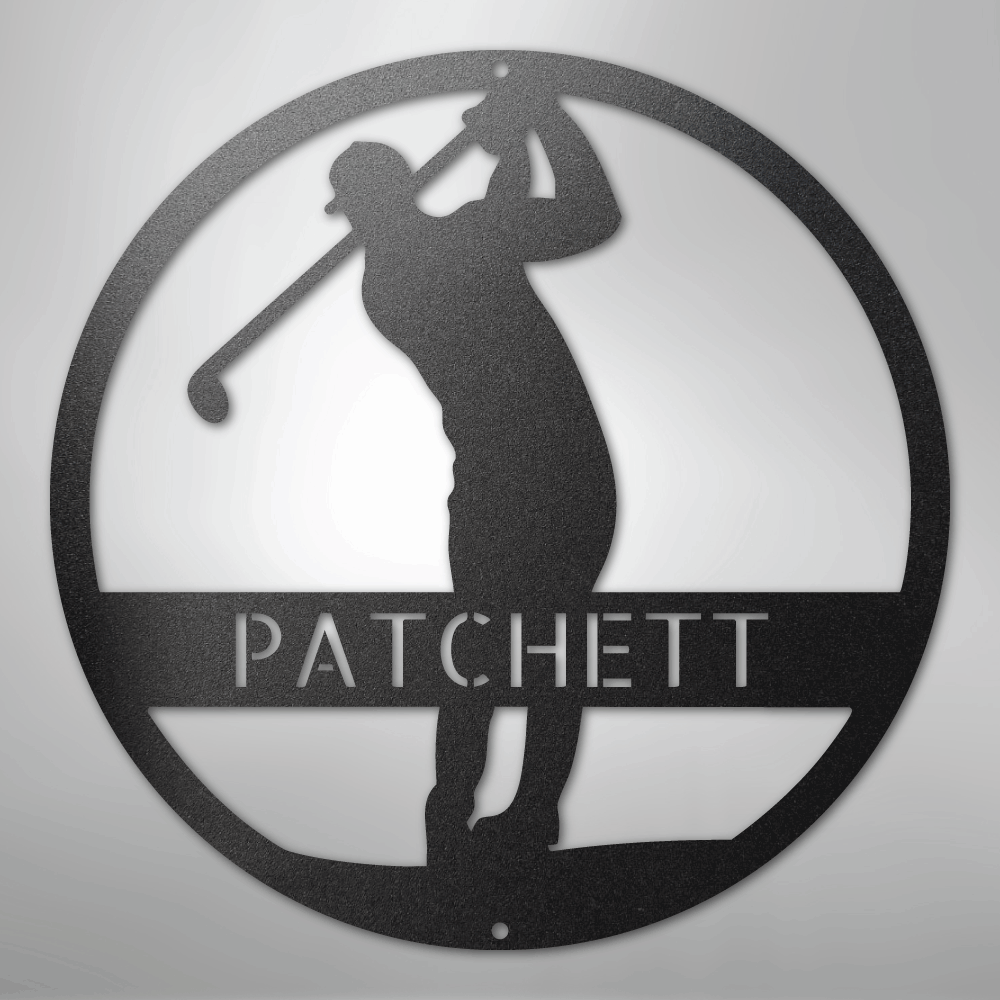 Golfer Monogram - Steel Sign