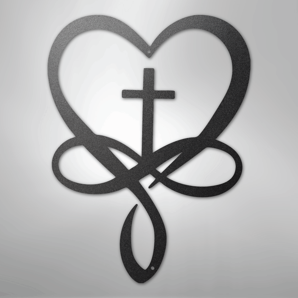 Love Infinity Cross - Steel Sign