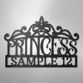 Princess Crown Monogram - Steel Sign