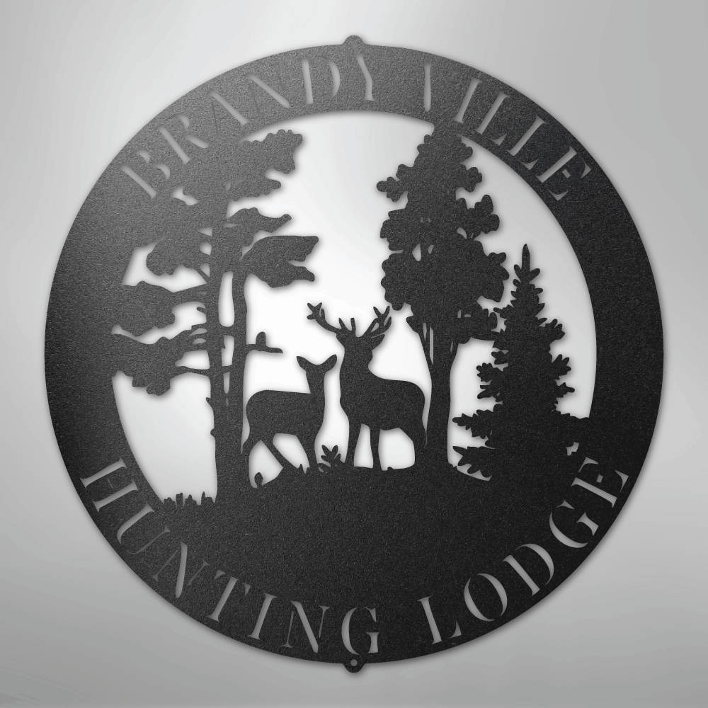Deer Scene - Steel Sign