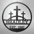 Three Crosses Monogram - Steel Sign