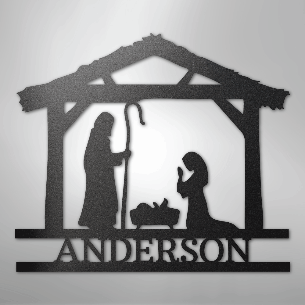 Nativity Simple Monogram - Steel Sign