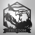 Bald Eagle Monogram - Steel Sign