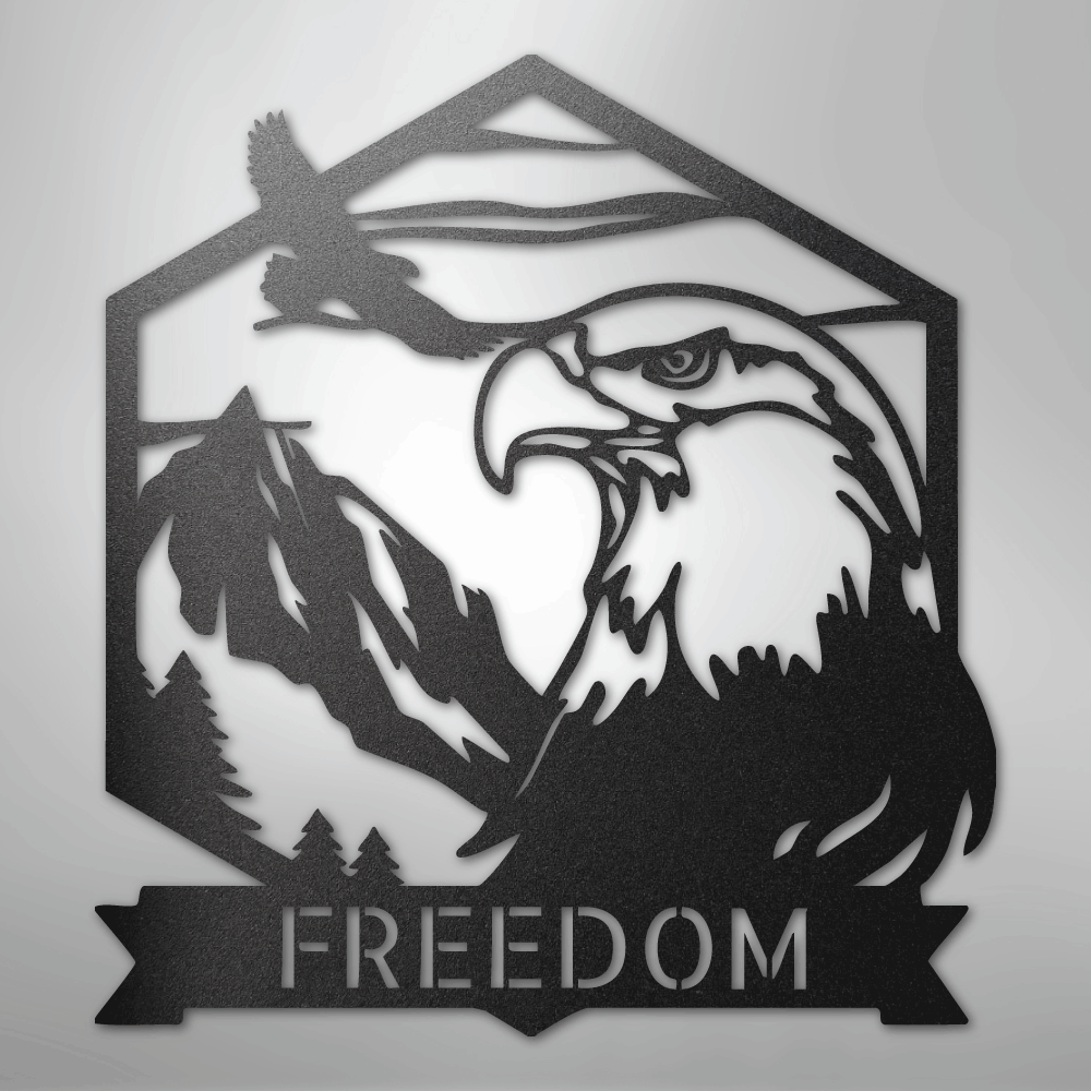 Bald Eagle Monogram - Steel Sign