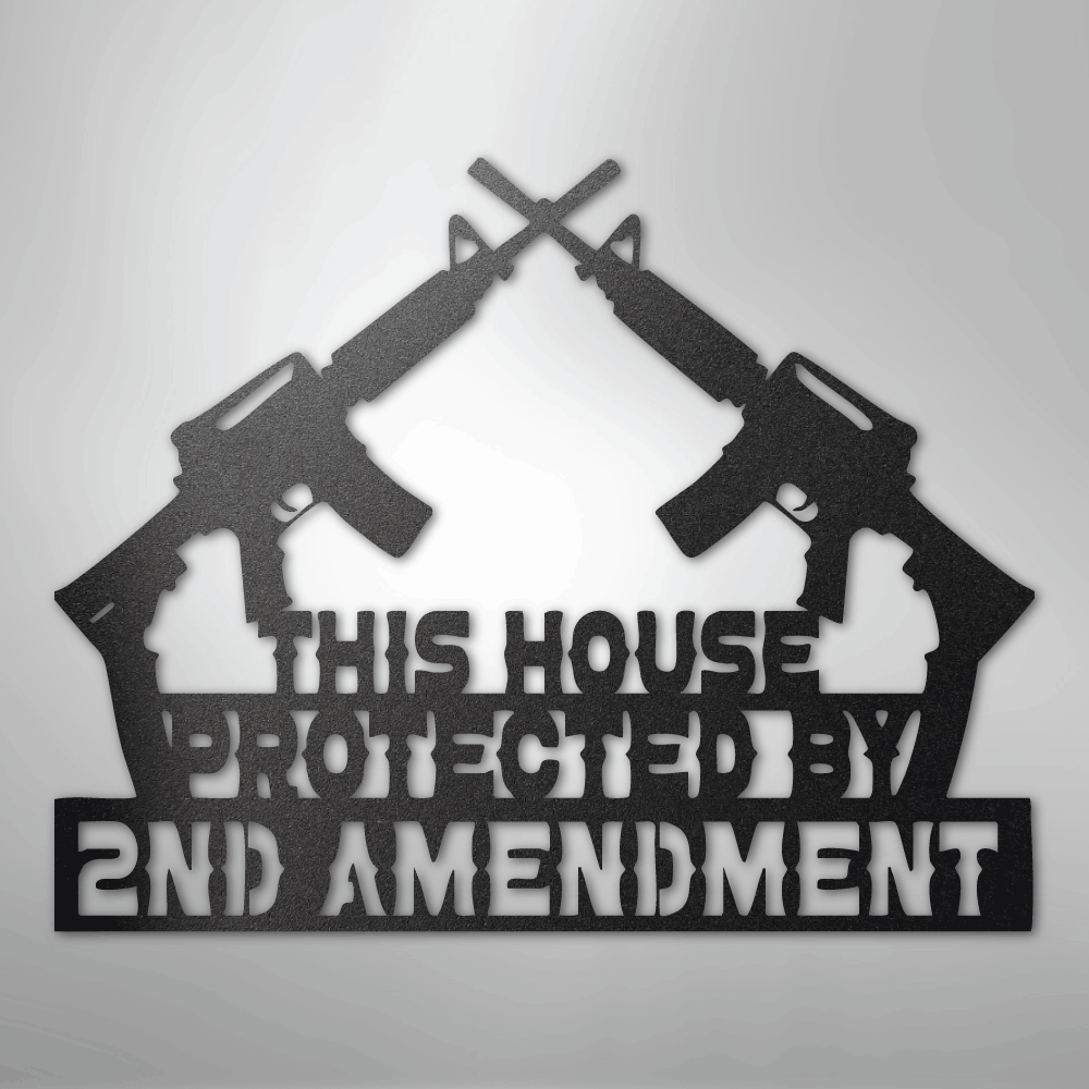 Protected by 2A - Steel Sign
