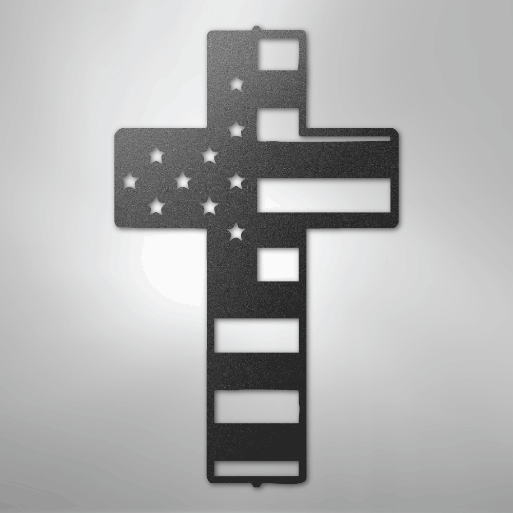 Flag Cross - Steel Sign