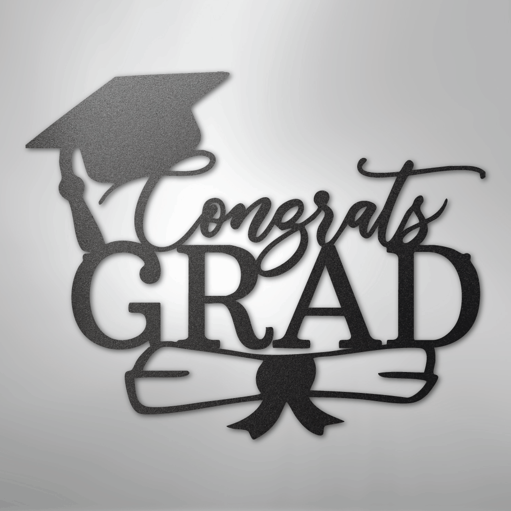 Congrats Grad Cap - Steel Sign