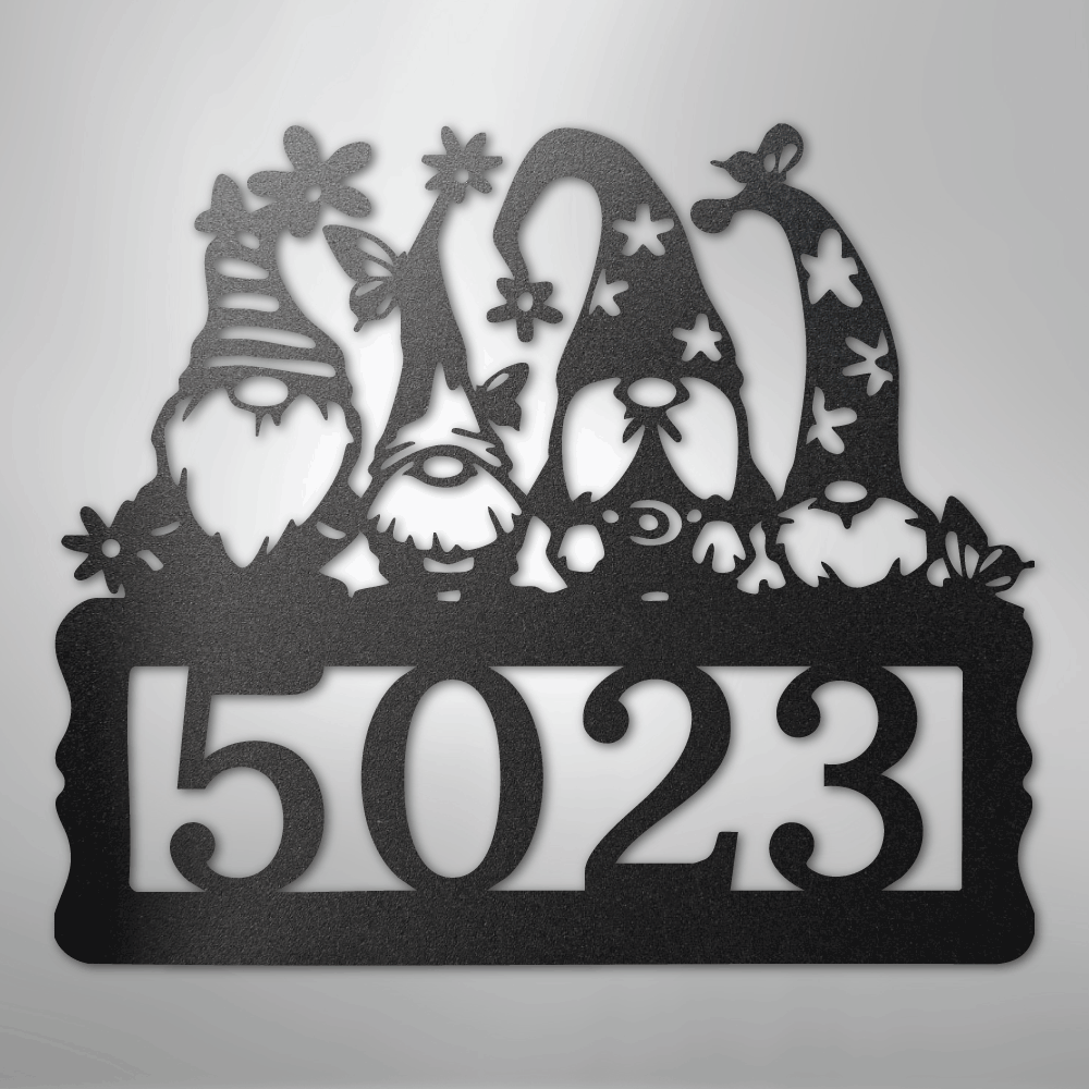 Gnome Address Sign - Steel Sign