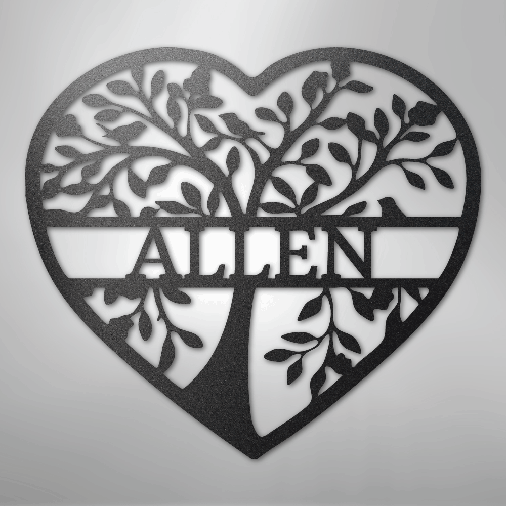 Loving Family Tree Monogram - Steel Sign