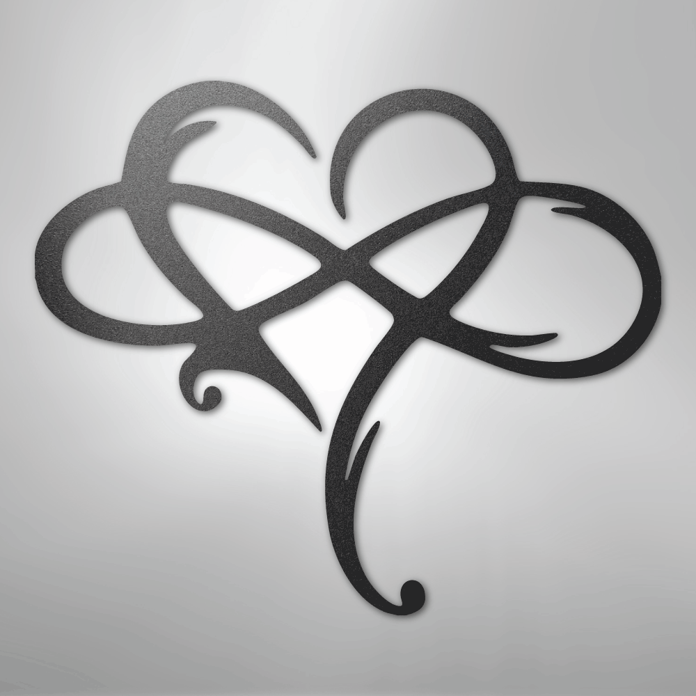 Infinity and Heart - Steel Sign