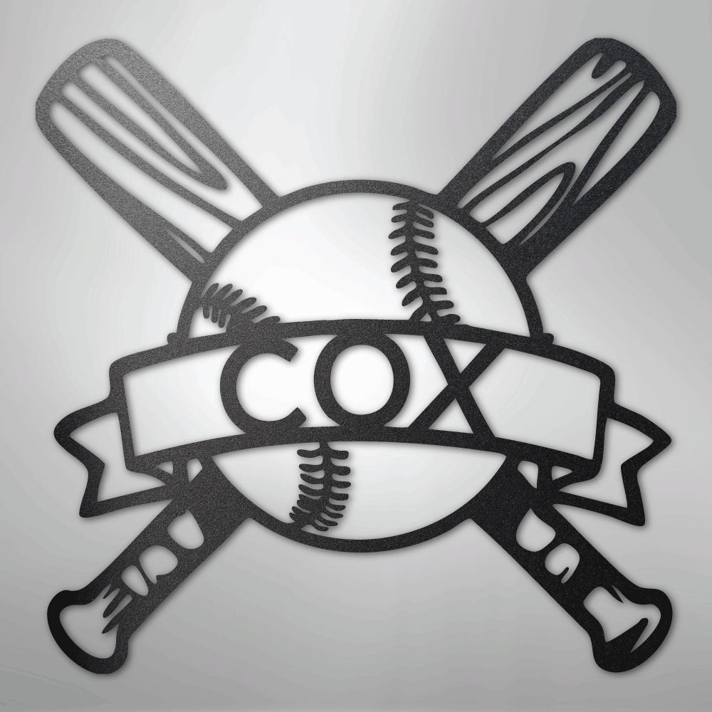 Baseball Monogram - Metal Sign