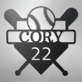 Custom Baseball Monogram - Metal Sign