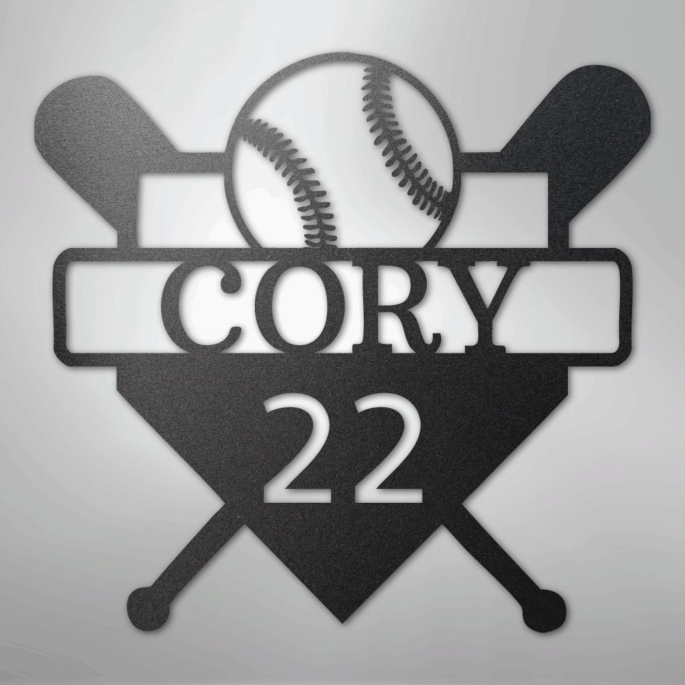 Custom Baseball Monogram - Metal Sign