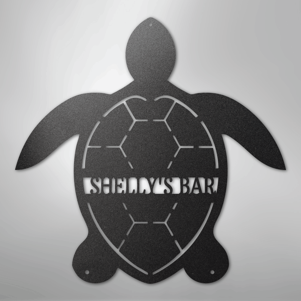 Turtle Monogram - Steel Sign