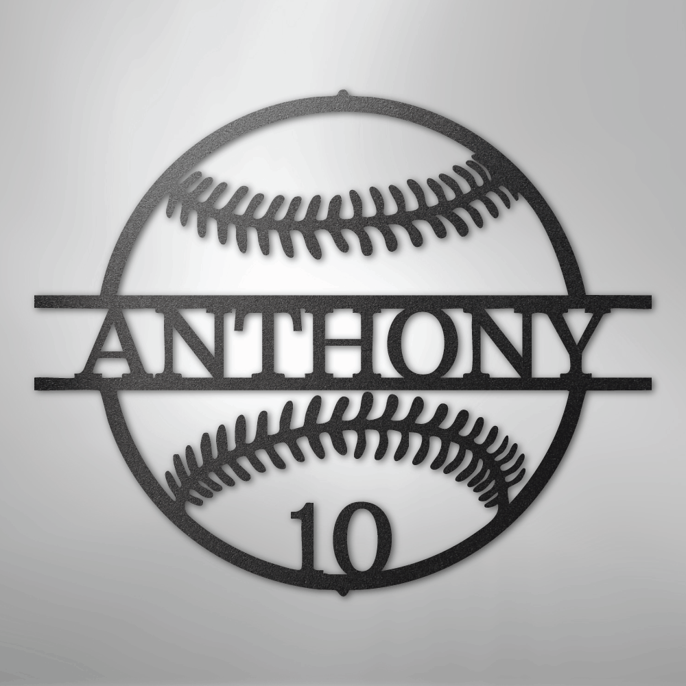 Name and Number Baseball - Metal Sign