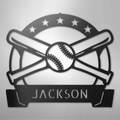 Play Ball Monogram - Metal Sign