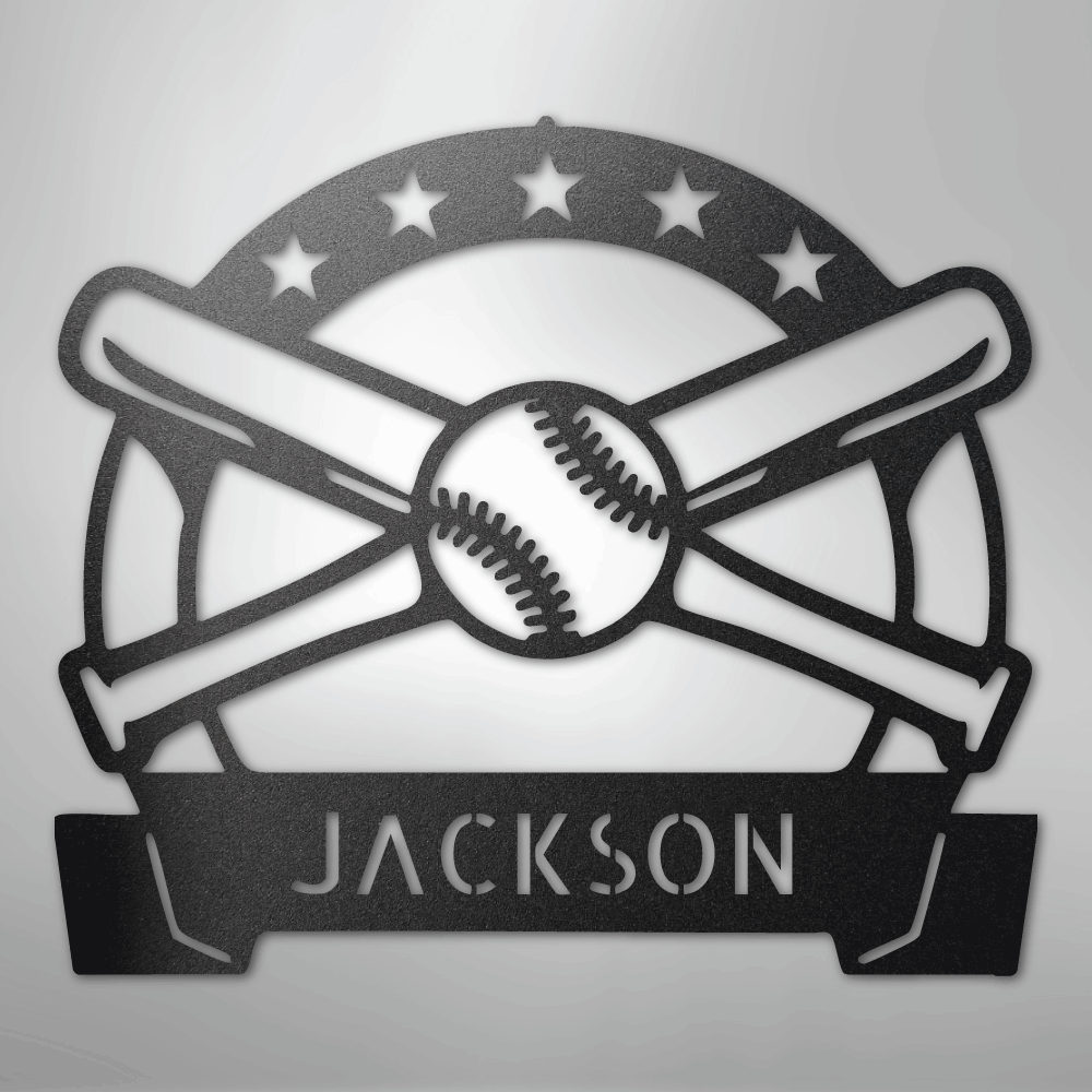 Play Ball Monogram - Metal Sign