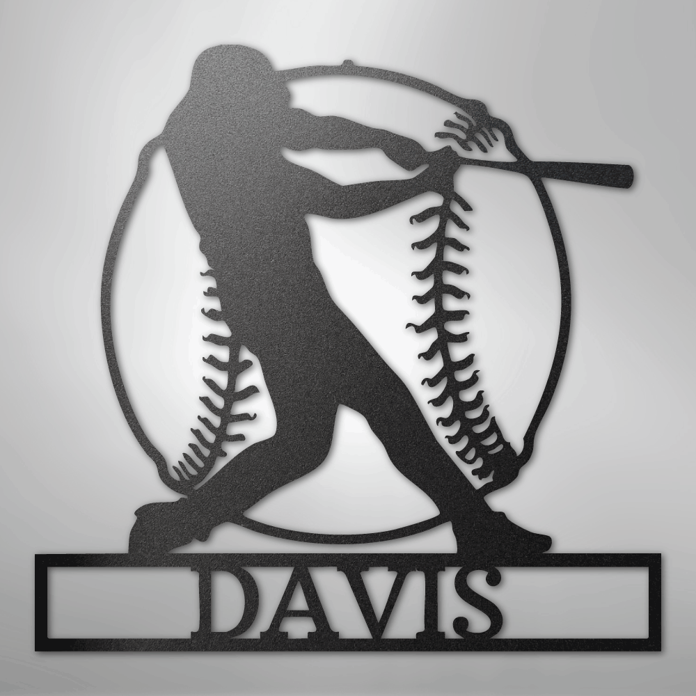Home Run Monogram - Metal Sign