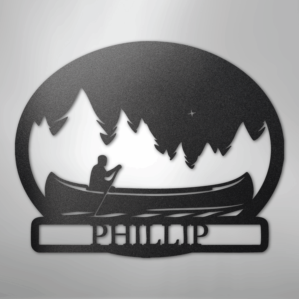 Midnight Rowing Monogram - Metal Sign