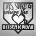 Love Baseball Monogram - Metal Sign