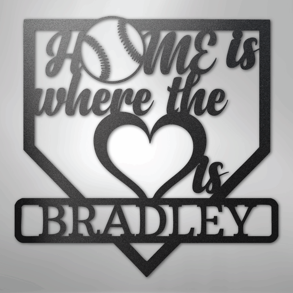 Love Baseball Monogram - Metal Sign