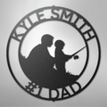 Father and Son Fishing Monogram - Steel Sign