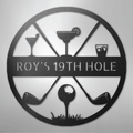 19th Hole Casual Monogram - Steel Sign