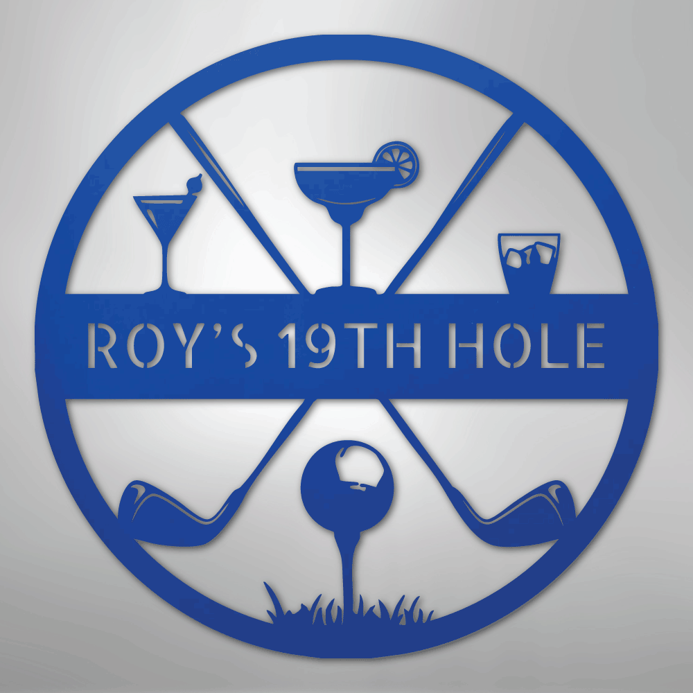 19th Hole Casual Monogram - Steel Sign