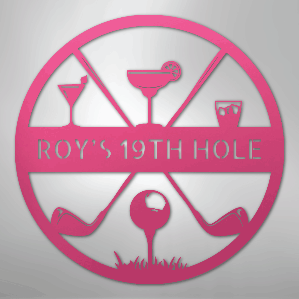 19th Hole Casual Monogram - Steel Sign