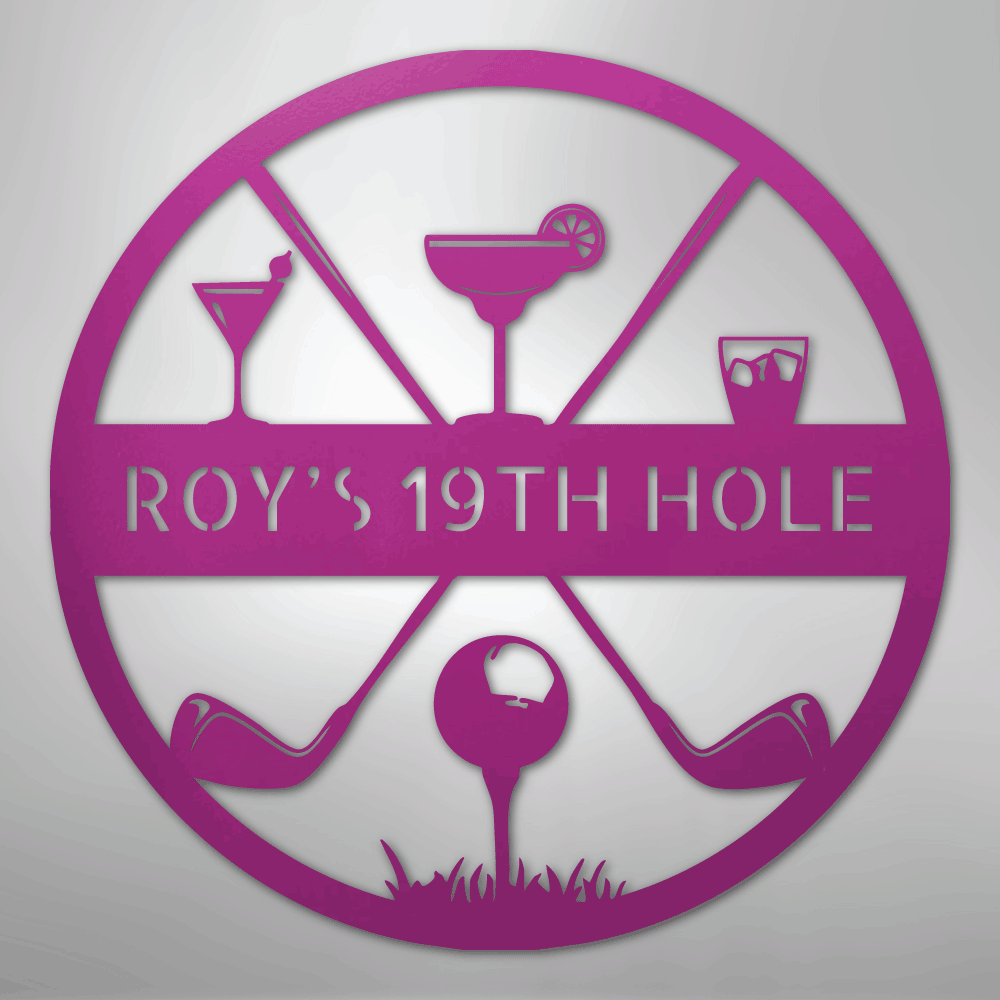 19th Hole Casual Monogram - Steel Sign