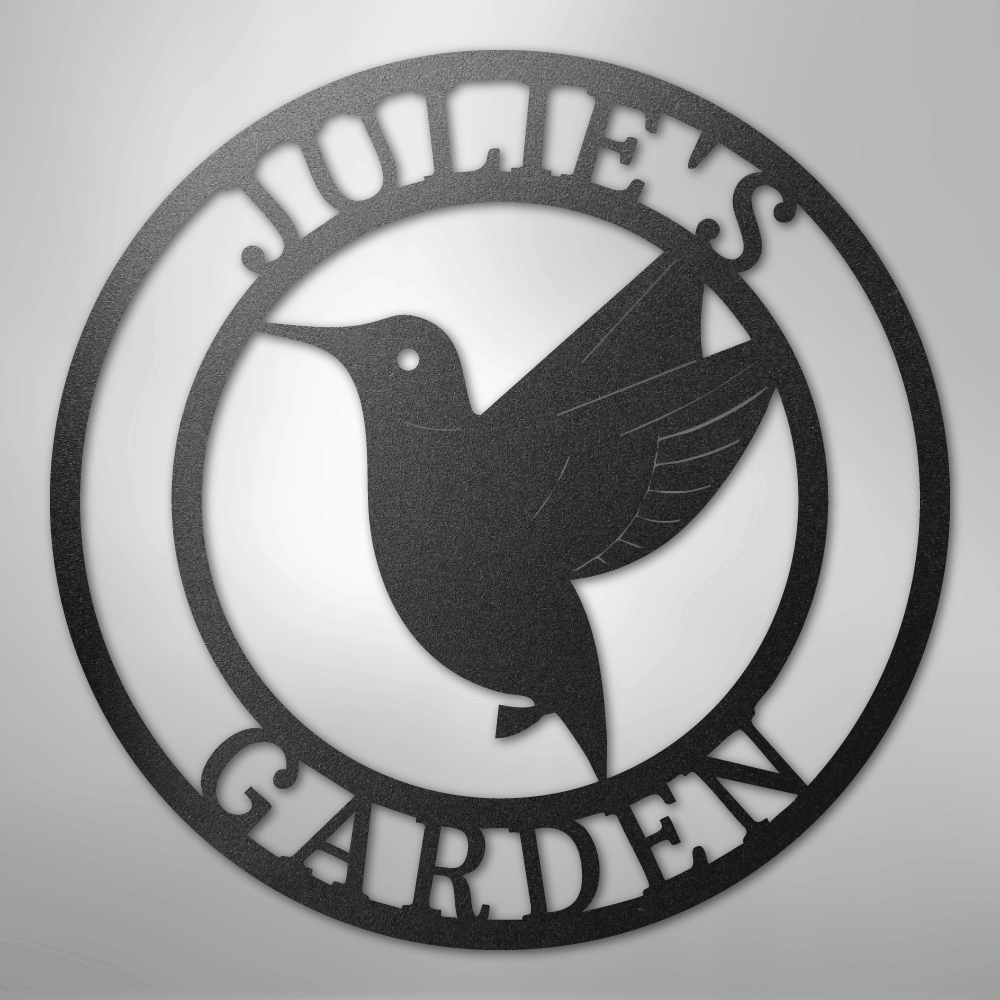 Humming Bird Monogram - Steel Sign