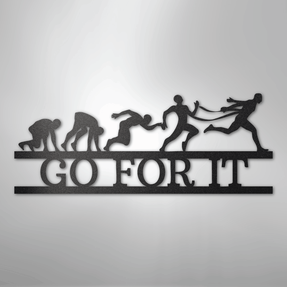 Evolution of Running - Steel Sign