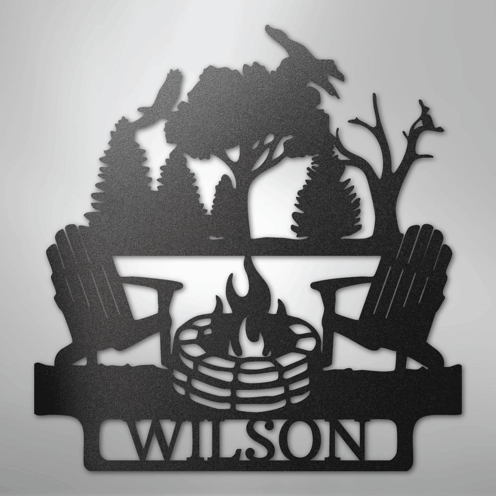 Camping Monogram - Steel Sign
