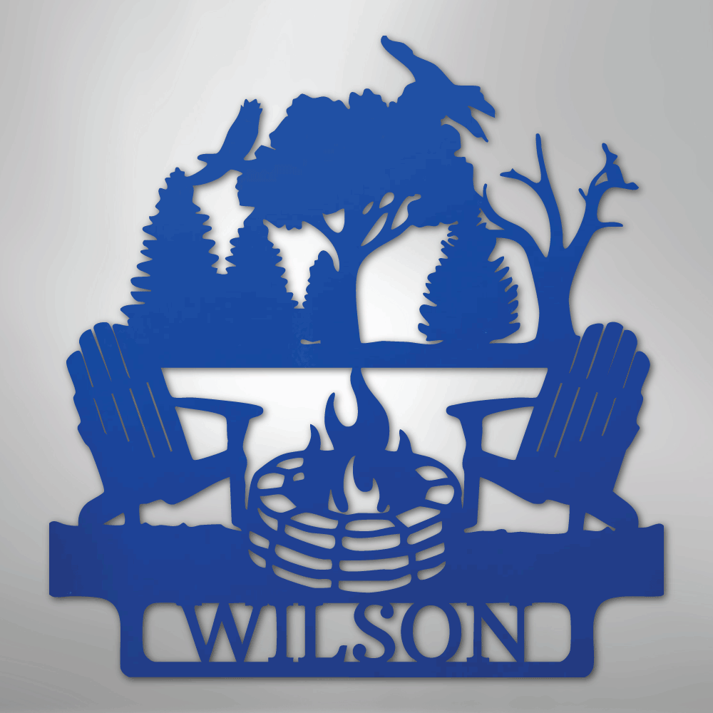 Camping Monogram - Steel Sign