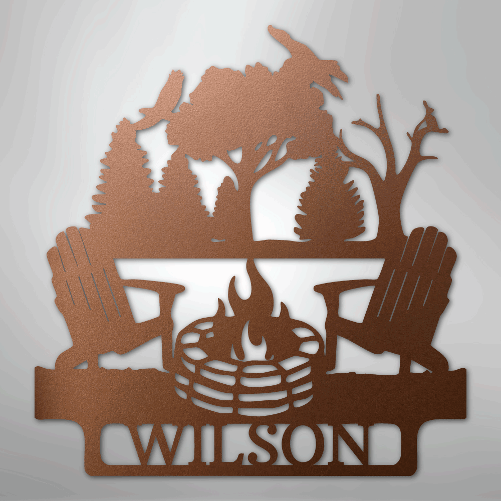 Camping Monogram - Steel Sign