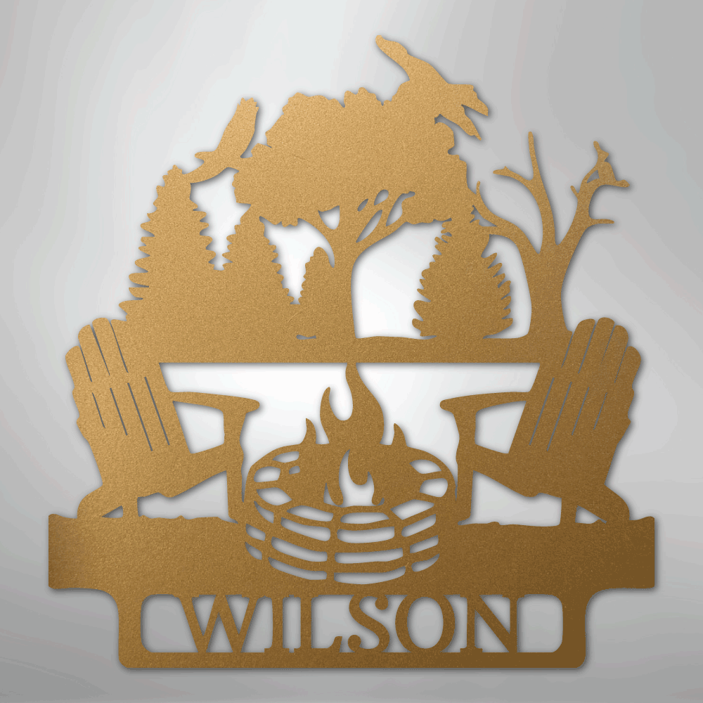 Camping Monogram - Steel Sign