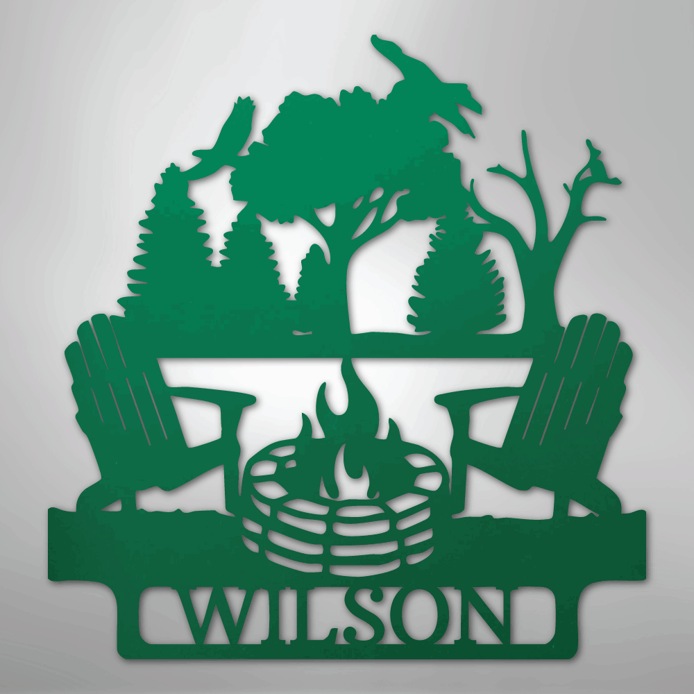 Camping Monogram - Steel Sign