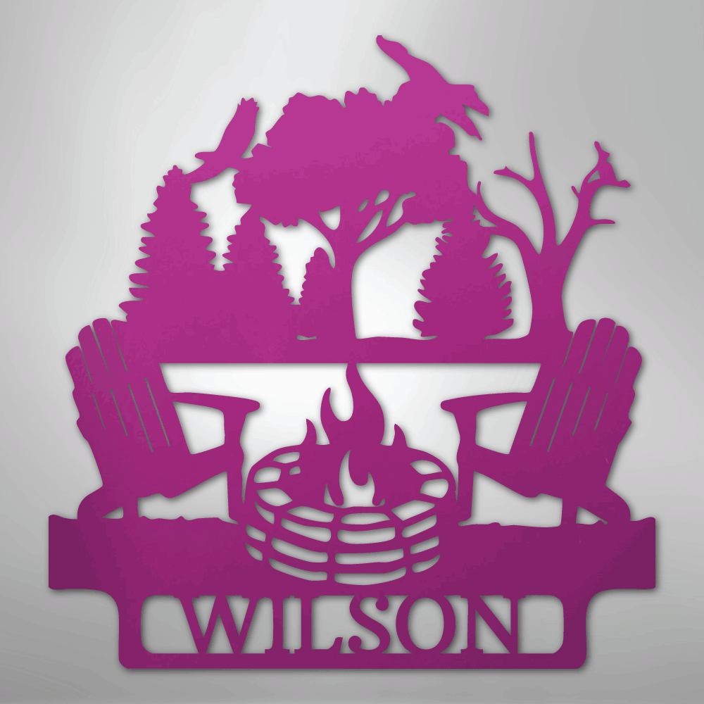 Camping Monogram - Steel Sign