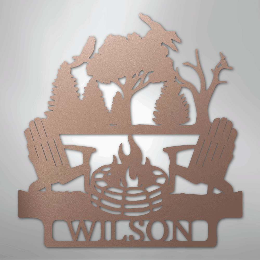 Camping Monogram - Steel Sign